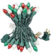 BOHON Multi Color Christmas Light Set 50 LEDs UL Certified LED String Lights Plug in Indoor/Outdo...