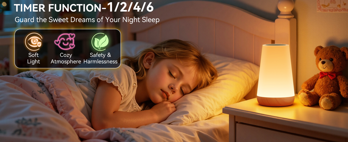 Touch Dimmable Night Lamp with 256 RGB Color Changing for Baby Adult, Breastfeeding, Sleep Aid