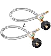 GasSaf 18inch RV Propane Pigtail Hose,Stainless Steel Braid Gas Hose Connector with Type 1 Connec...