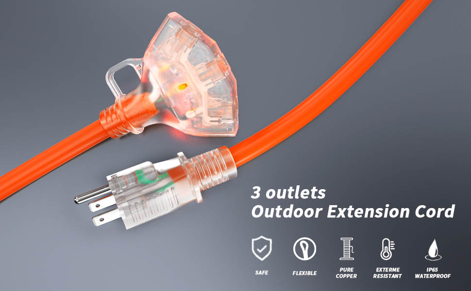 12 gauge extension cord with multiple outlets