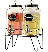 Style Setter Manchester Beverage Dispenser Set of 2 Cold Drink Dispenser w/ 3.1 Liter each