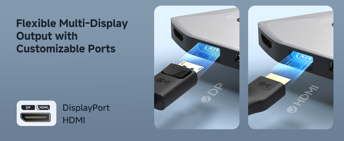 Thunderbolt 4 compatible USB C to DisplayPort MST Hub with HDMI for seamless 4K and 8K displays