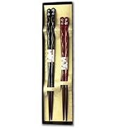 Premium Japanese Chopsticks Reusable 2prs Set [Made in Japan] Featuring Mother of Pearl Inlay and...