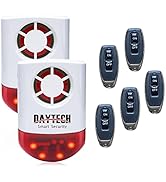Daytech Strobe Siren Alarm Home Caring Loud Outdoor SOS Alert System 2 Red Flashing Siren,5 Remot...