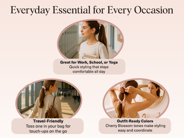 Kitsch Satin Scrunchies for Women - No Crease Hair Ties for Girls