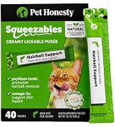 Cat Hairball Remedy Lickable Treats - Squeezable Puree Pouches for Hairball Treatment, Furball Re...