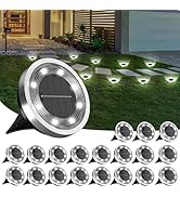 INCX Solar Ground Lights, 20 Pack Solar Lights Outdoor Waterproof, Solar Garden Lights Landscape ...