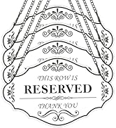Reserved Row Sign for Wedding Ceremony Chairs or Events, Acrylic Banner with for Seating, White A...