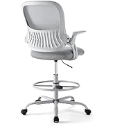 DUMOS Drafting Chair for Standing Desk, Counter Height Adjustable, Flip-up Arms, Ergonomic Mid Ba...