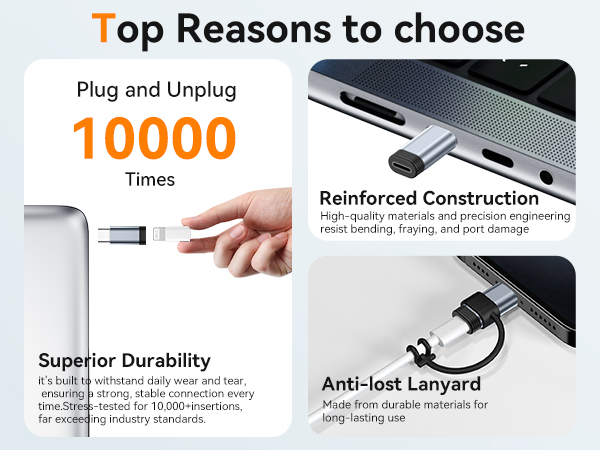 4 Pack Lightning to USB C Adapter