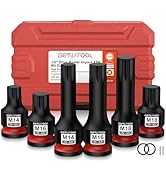 GETLITOOL 6Pcs Impact XZN Bit Socket Set M14-M18, 1/2" Drive CR-MO Impact XZN Triple Square Splin...