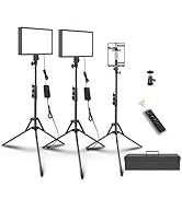 2 Packs Dimmable Bi-Color 432 LED Video Light and Stand Lighting Kit,50W,Add More Remote Controll...