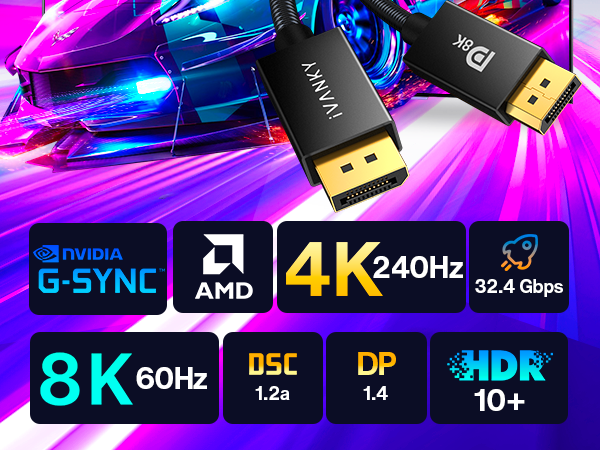 IVANKY 8K DisplayPort Cable 1.4