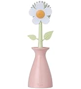 Vigar Florganic Dish Brush with Vase, Daisy-shaped Dish Brush and Holder, Pink