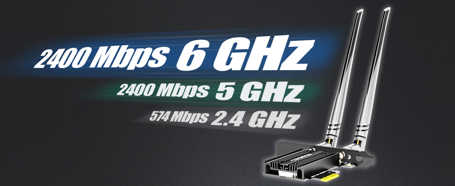 GLOTRENDS BE6500 WiFi 7 PCIe Card for AMD/Intel Desktop PC