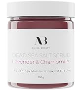 Amira Beauty Dead Sea Salt Body Face Scrub | Crushed Lavender Exfoliates and Moisturizes Skin | E...