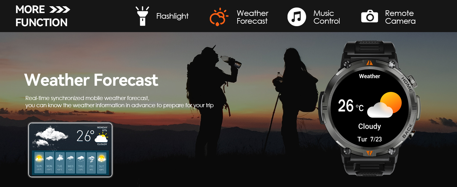 Military Smart Watches for Men Rugged Smart Watch Fitness Tracker with Heart Rate Sleep Monitor