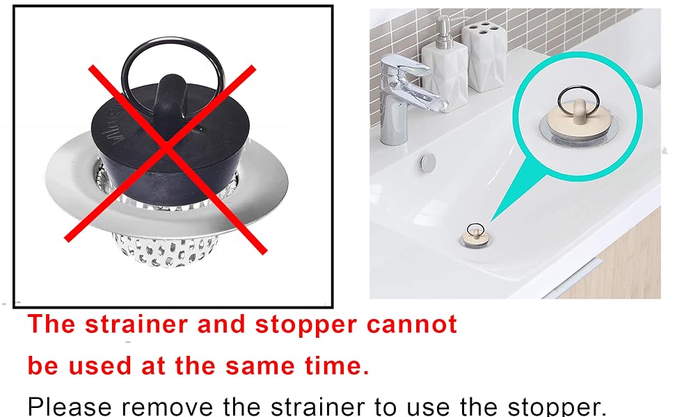 Stopper and Strainer Can not be used together