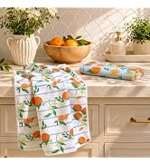 Homaxy Waffle Decorative Kitchen Tea Towels-2 Pack, 16" x 28", Citrus | Fruit, Ultra-Absorbent,Mi...