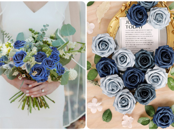 Real Looking Foam Fake Roses with Stems for DIY Wedding Bouquets