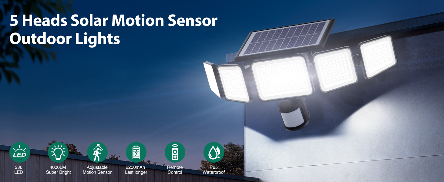 Solar Motion Lights outdoor 4000LM