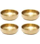 MDEOOSKY 4PCS Mini Stainless Steel Sauce Dish 3.54in Appetizer Plates Double-Deck Plates 304 Stai...