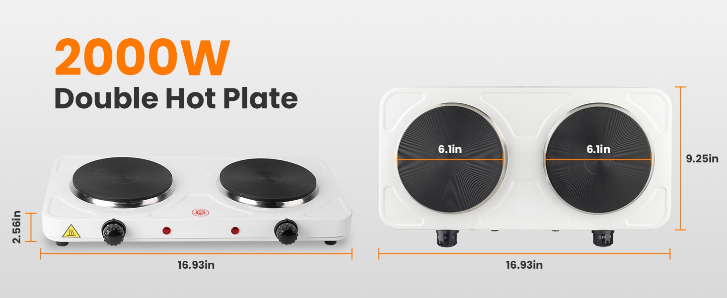 2000W double hot plate 