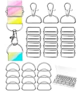 FIVEIZERO 90Pcs Swivel Snap Hooks Kit, D Rings for Purse and Slide Buckles, Swivel Hook, Purse Ha...