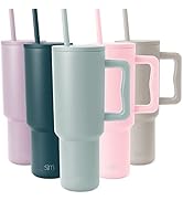 Simple Modern 40 oz Tumbler with Handle and Straw Lid | Insulated Cup Reusable Stainless Steel Wa...
