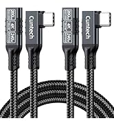 USB C 3.2 Extension Cable 3.3ft 2-Pack, 90 Degree Right Angle 240W Fast Charging 20Gbps Data Tran...