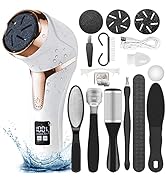 Hoxida Electric Callus Remover for Feet (with Dander Vacuum Cleaner), Quartz, Rechargeable Foot P...