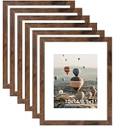10x14 Picture Frame Set of 6 for 30 x 40 cm Diamond Art Painting, Display 8.5x11 with Mat or 10x1...
