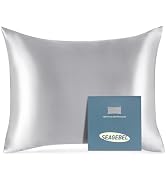 SEAGEBEL 100% Pure Mulberry Silk Pillowcase for Hair and Skin Health,Cooling Pillow Cases with Zi...