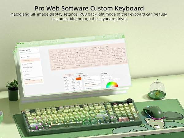 Frog Wireless Mechanical Creamy Keyboard with TFT Screen &amp;amp; Knob