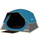 4/6 Person Blackout Camping Tent, Easy Setup Waterproof Family Dome Tent for Camping with Rainfly...