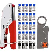mxuteuk RG59 RG6 Coax Cable Crimper Tool Kit Coaxial Compression Tool Fitting Wire Stripper With ...
