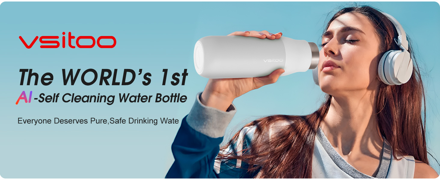 AI self cleaning water bottle