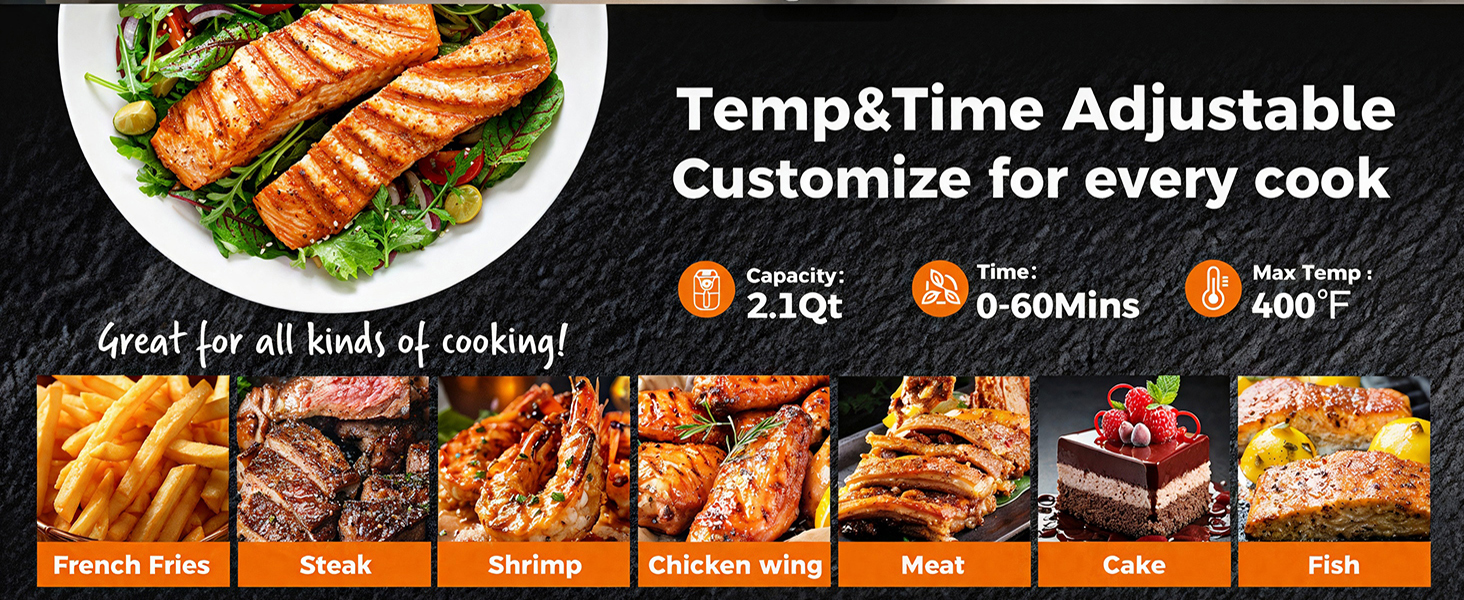 bear small air fryer 2.1qt