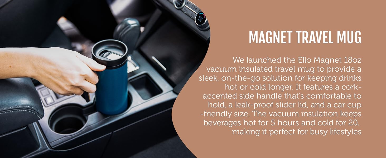 ello magnet travel coffee mug with handle for travel