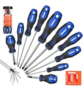 SORAKO 11-Piece Magnetic Screwdriver Set, 5 Phillips and 5 Slotted Tips, Include Magnetizer, Scre...