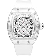 Unique Hollowed Skeleton Analog Quartz Wrist Watch Fashion Tonneau Luminous Waterproof Sports Wat...