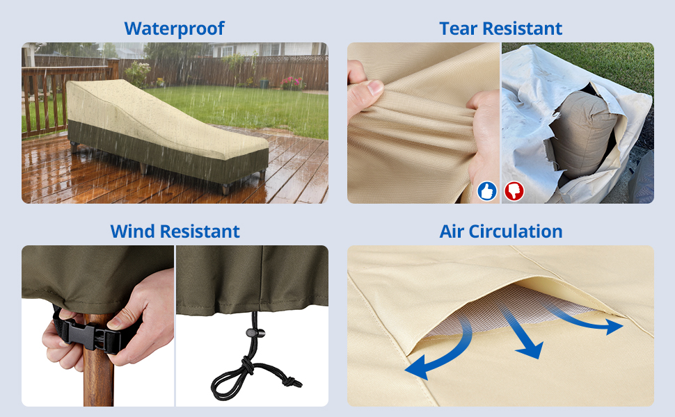 Detailed of chaise lounge covers