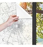 White Frosted Window Security Film 17.5in X 9.84ft, Shackcom Tempered Glass Window Film Adhesive ...