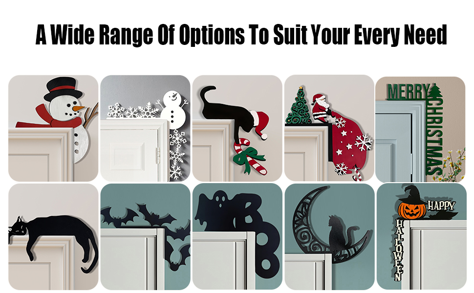 Funny Snowman Santa Claus Top Door Frame Corner Sign