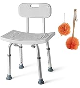 Shower Chair Set of 3 - Includes Back Scrubber &amp; Additional Sponge - Anti Slip for Safety, with 8...