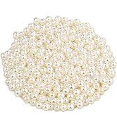 [2500 PCS] Pearl Beads, 3MM Round Small Pearl Beads Craft Loose Beads Faux White Pearls Bead for ...