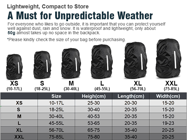 rain cover for fairview 85L backpack motorcycle bag rain cover reflective waterproof 75L