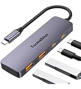Tccmebius USB C Hub 10Gbps, Aluminum USB-3.2 Gen2 Splitter with 2 Type-C 2 Type-A Data Ports, Por...