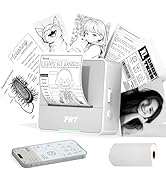 PRT Mini Sticker Printer with 1 Roll Paper, Portable Thermal Sticker Maker Machine for Notes, Sch...