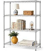 American Dream Home Adjustable 4 Shelves Heavy Duty Steel Rack -Chrome